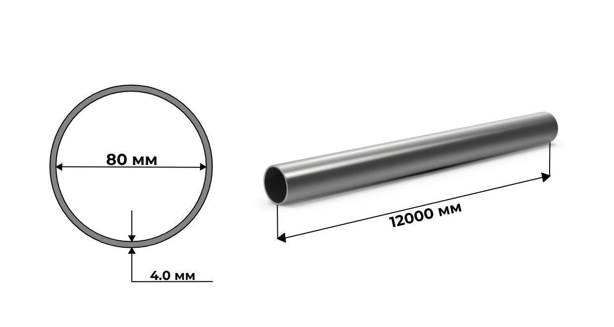 Труба водогазопроводная 80х4 ДУ