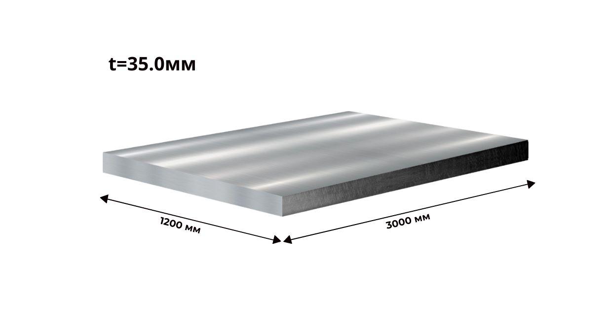 дюралевая плита 35 мм 1200x3000 марка Д16