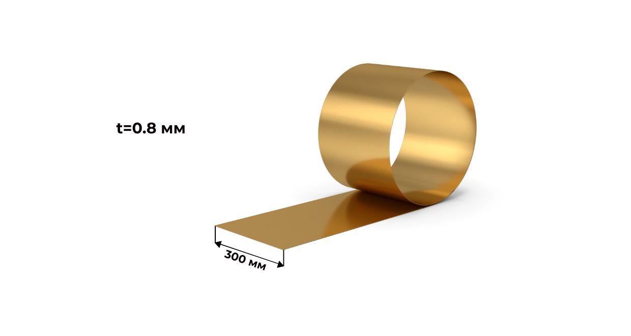 лента латунная 0.8x300 мяг