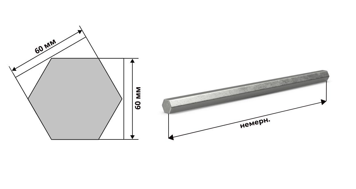 шестигранник стальной калиброванный 60 мм ст35
