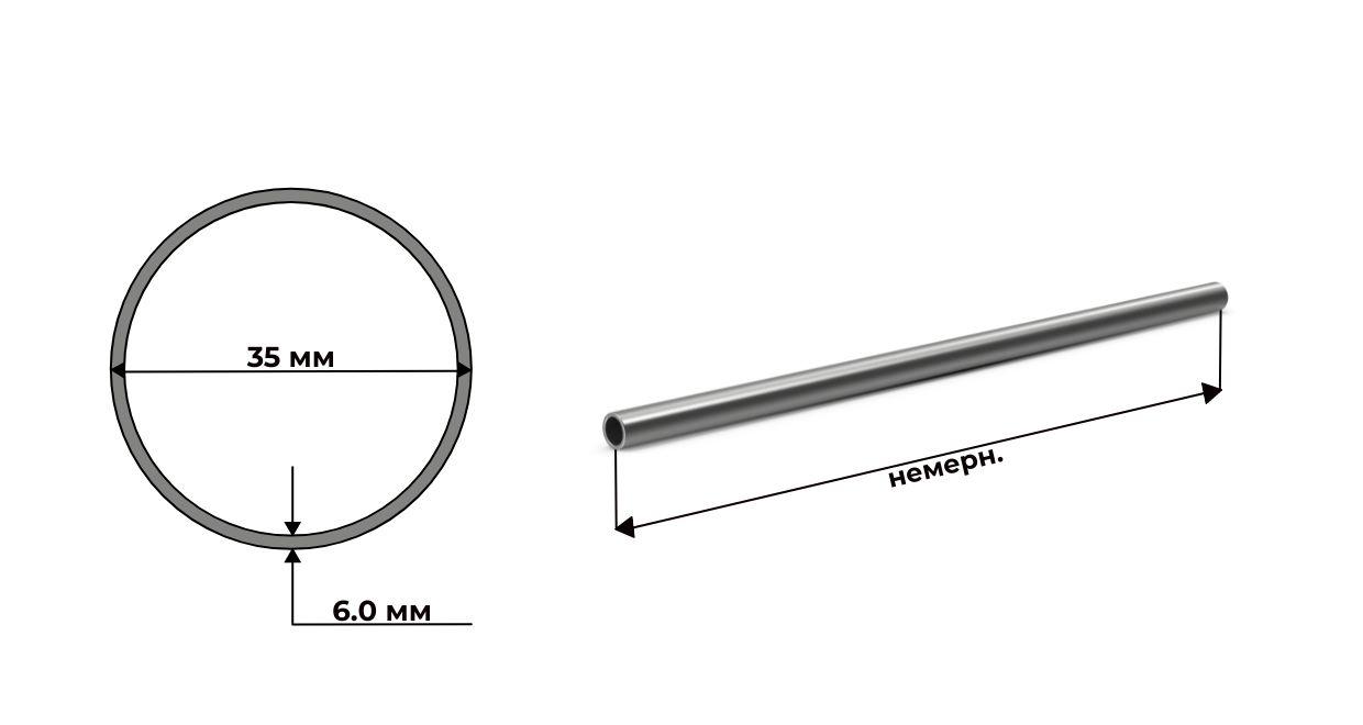 труба стальная бесшовная 35x6 Ст20 дл.немерн.