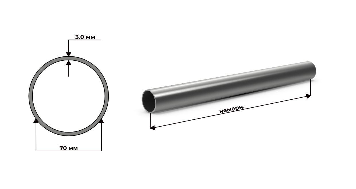 Труба оцинкованная бесшовная 70 мм толщина 3 мм ГОСТ 8732
