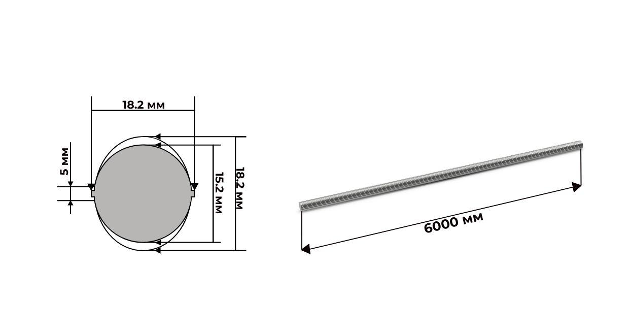 Арматура А3 16 мм А500С дл.6м