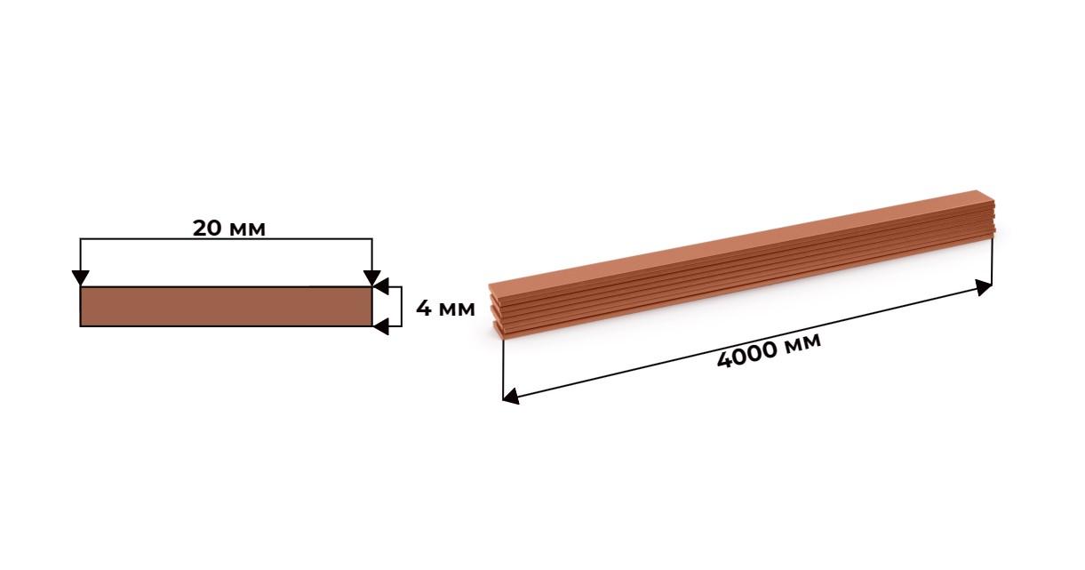 шина медная ШМТ 4x20 М1