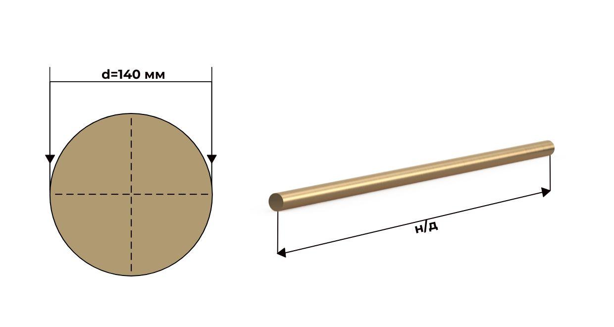 Пруток круг бронзовый БрАЖ 9-4 140 мм прессованный ГОСТ 1628