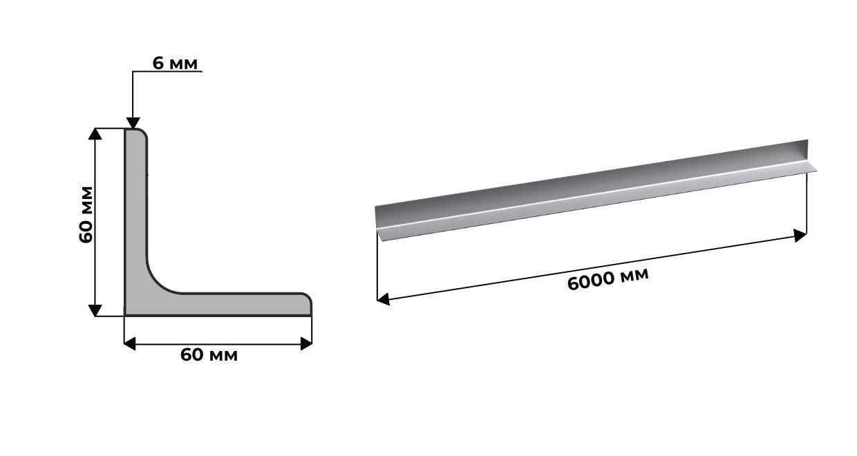 Уголок нерж. никельсодержащий 60х6