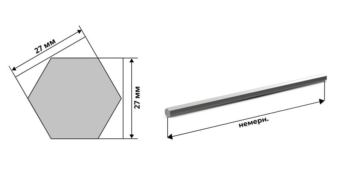Сталь нерж. безникелевая, шестигранник 27