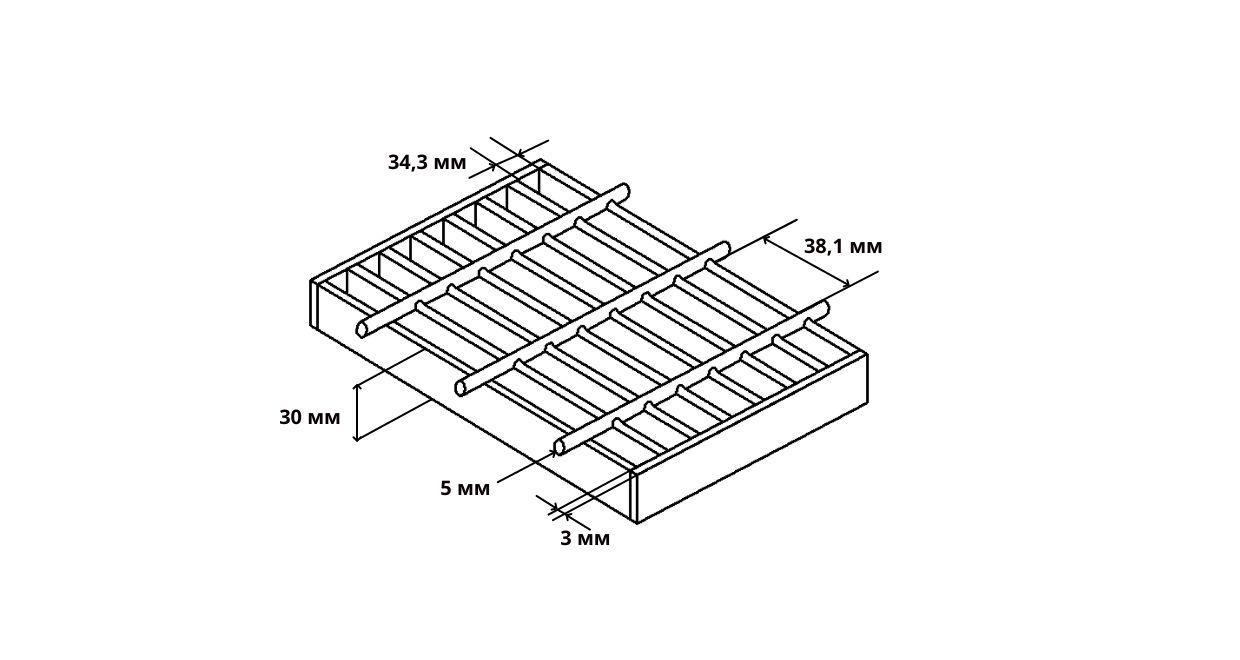 Сварной решетчатый настил яч 34,3 х 38,1 полоса 30*3 пруток 5мм